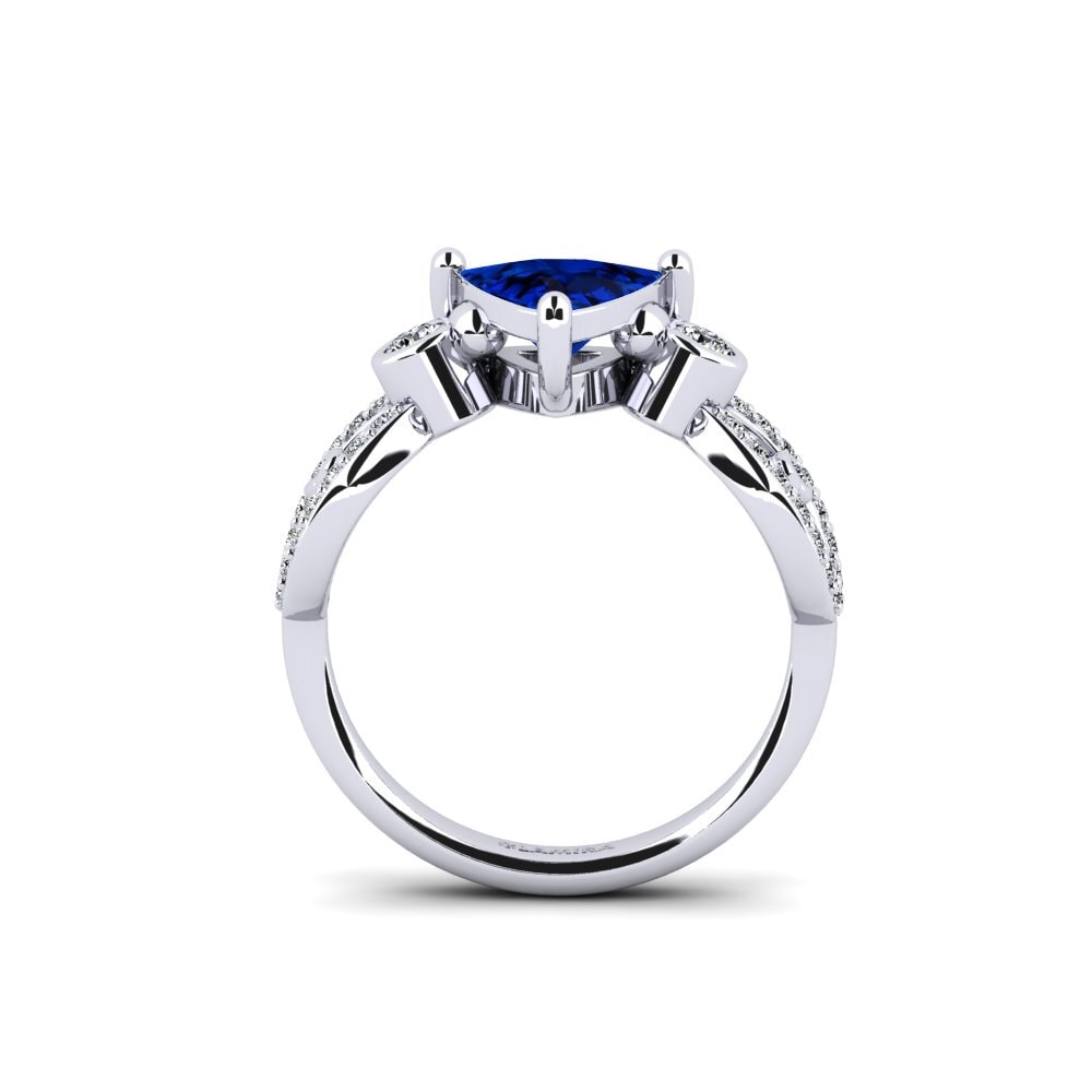 Trillion Sapphire (Lab Created) Engagement Ring Fakisha - Trillion