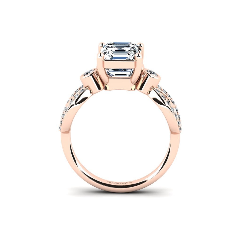 18ct Rose Gold Engagement Ring Fakisha - Emerald