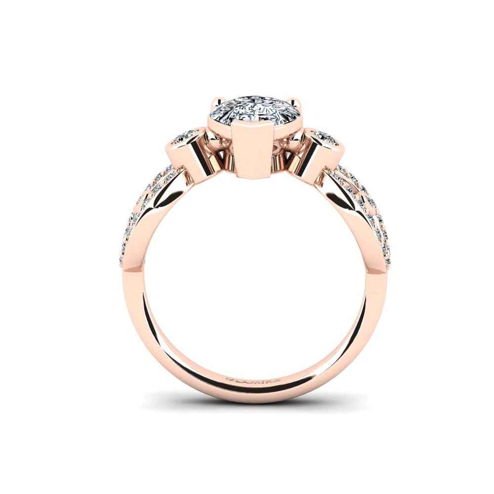 18ct Rose Gold Engagement Ring Fakisha - Pear