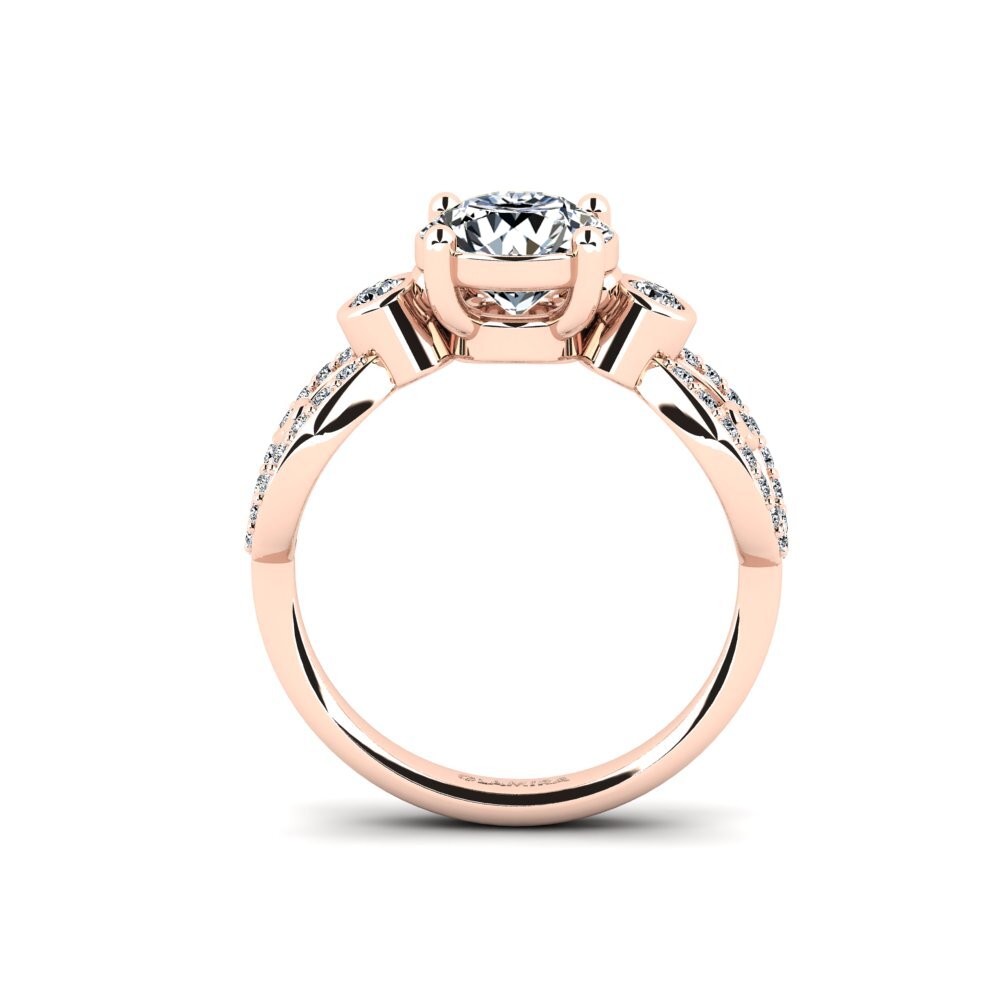 18ct Rose Gold Engagement Ring Fakisha - Round