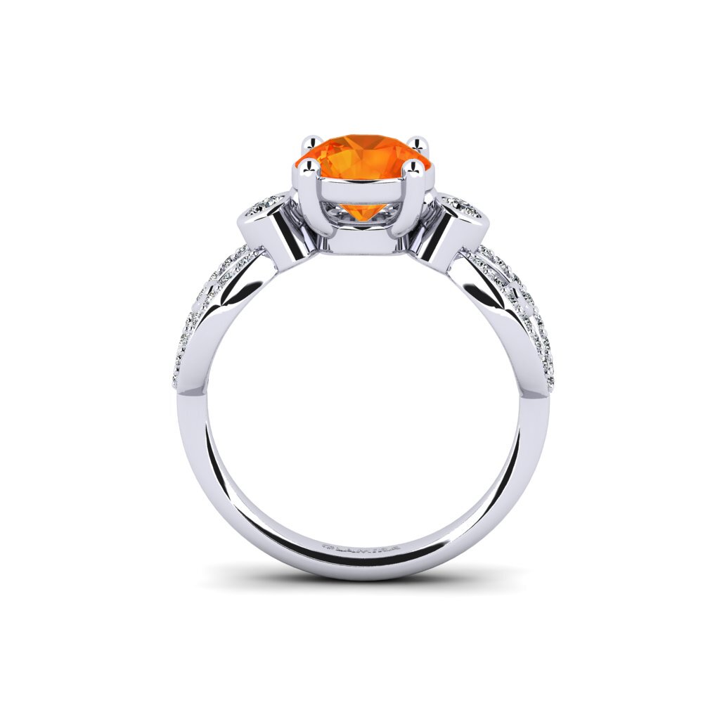 Zafiro Naranja Anillo de compromiso Fakisha - Round