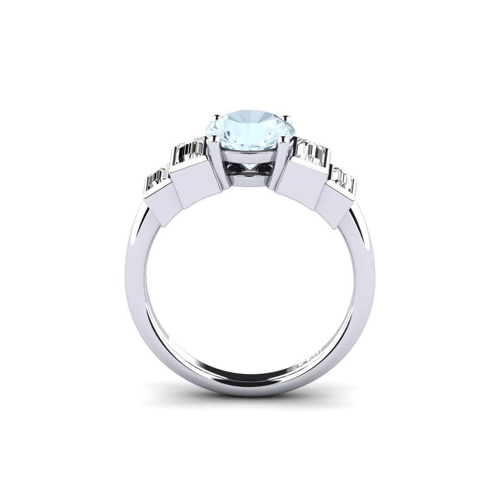 Aguamarina Anillo de compromiso Fitigel - Round