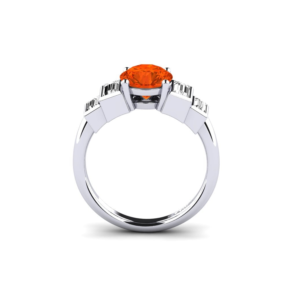 Ópalo Fuego Anillo de compromiso Fitigel - Round