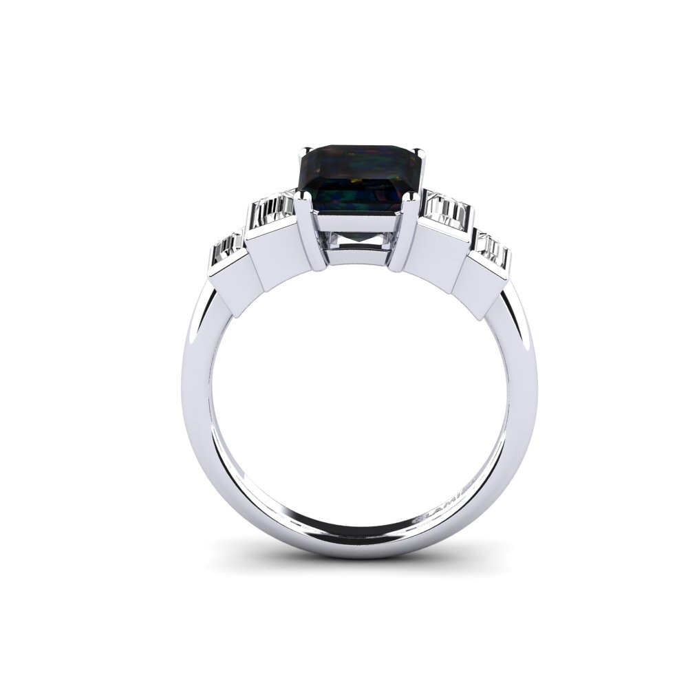 Black Opal Engagement Ring Fitigel - Emerald