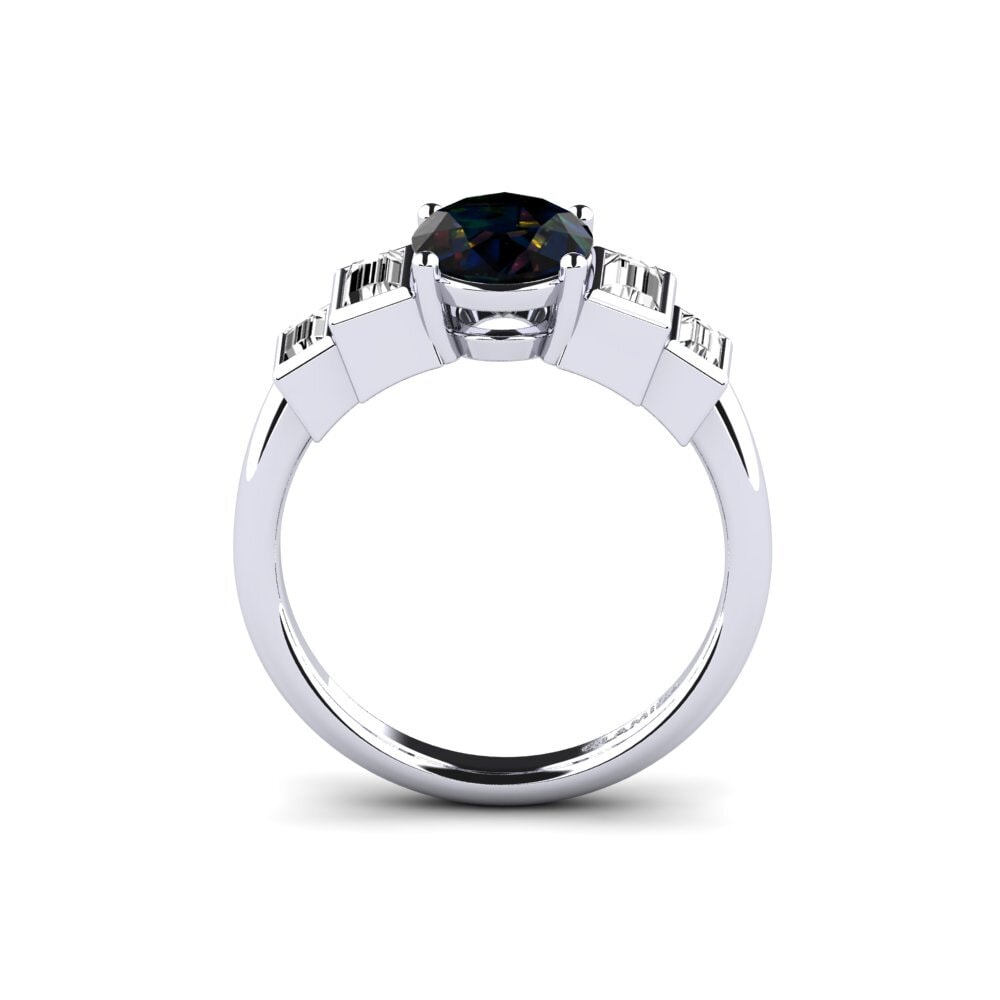 Black Opal Engagement Ring Fitigel - Oval