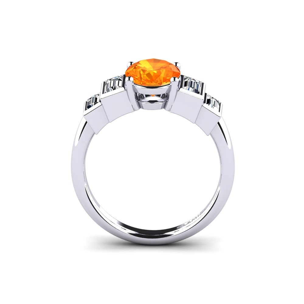 Orange Sapphire Engagement Ring Fitigel - Oval