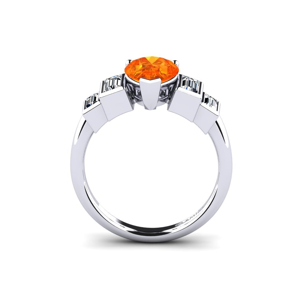 Orange Sapphire Engagement Ring Fitigel - Pear
