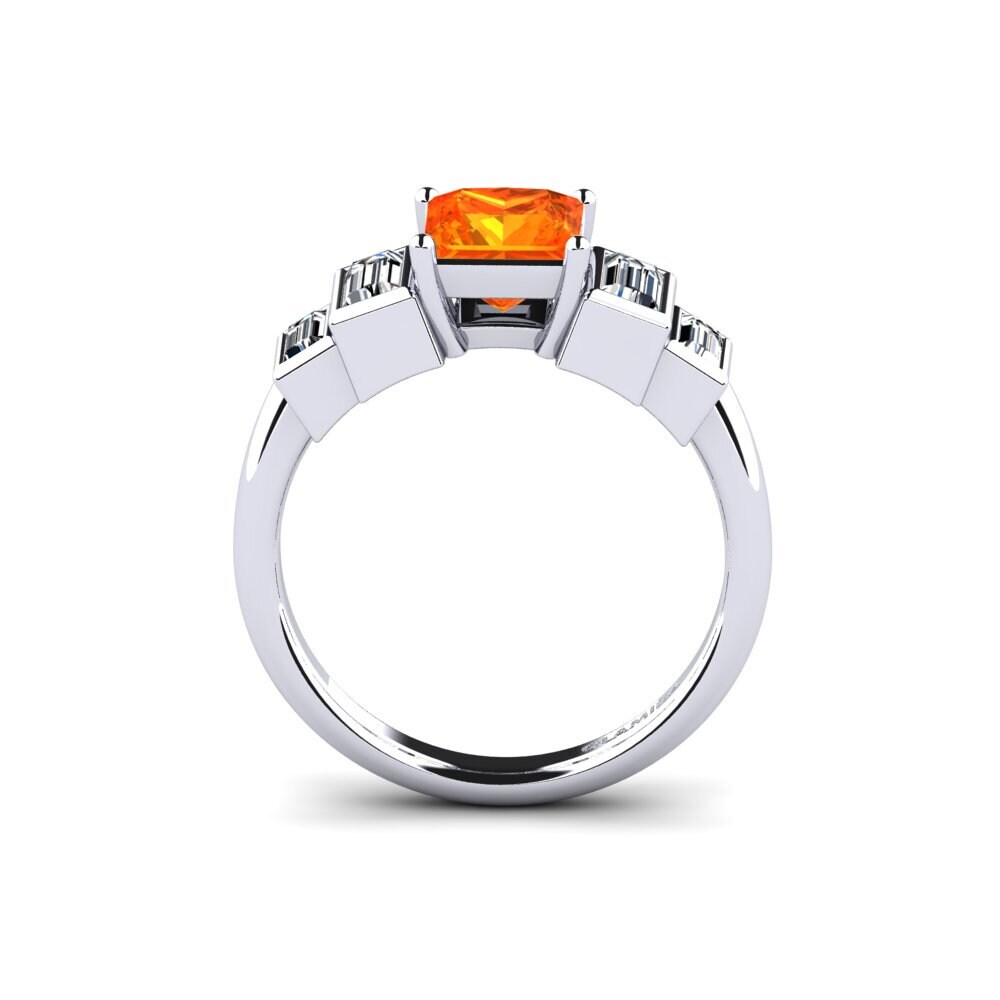 Orange Sapphire Engagement Ring Fitigel - Princess