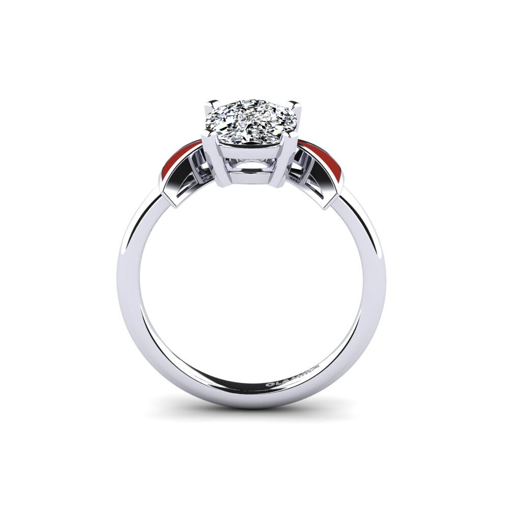Argent Blanc Bague de fiançailles Fratina - Cushion