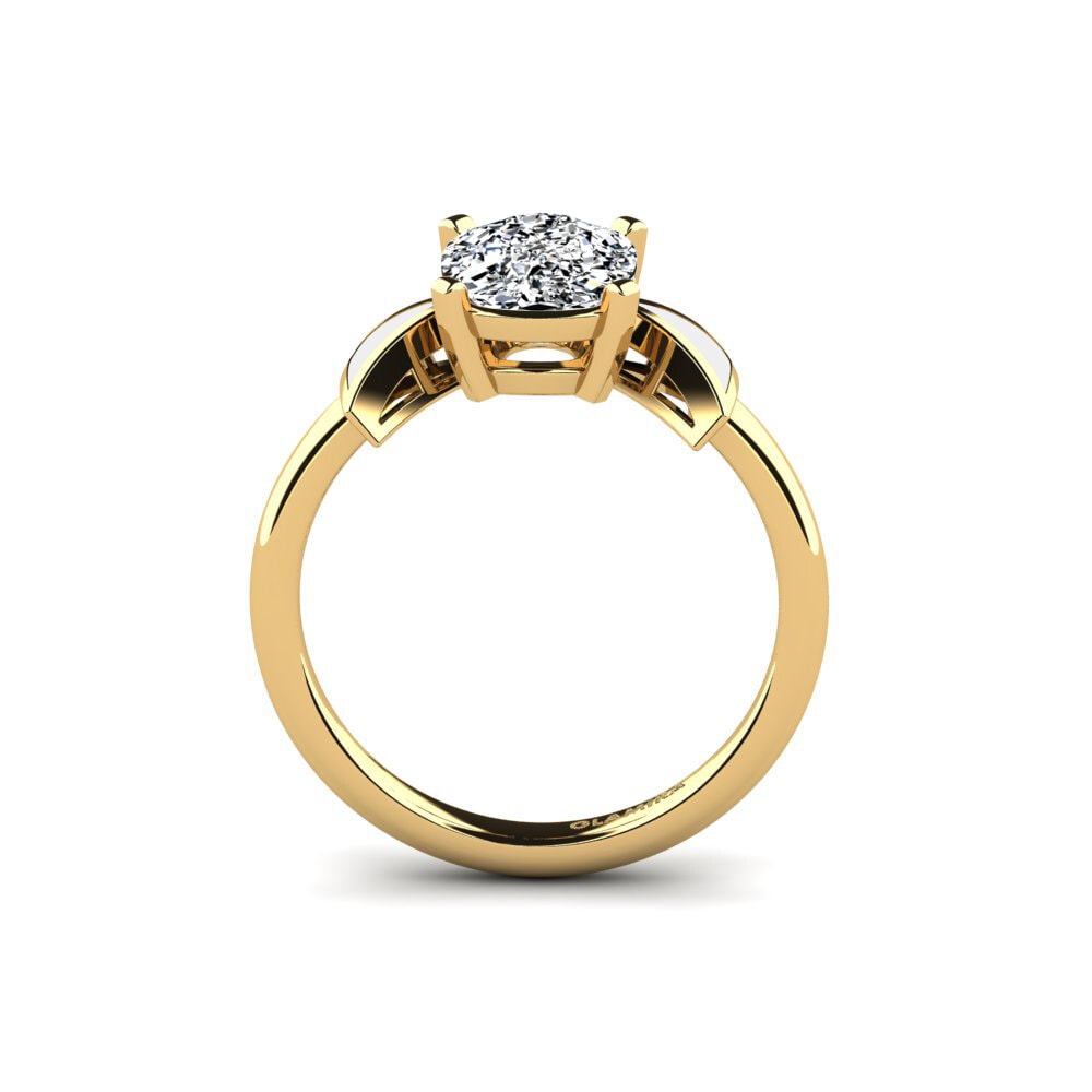 Gelbgold 375 Verlobungsring Fratina - Cushion
