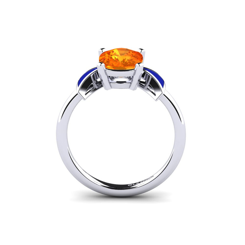 Saphir orange Bague de fiançailles Fratina - Cushion