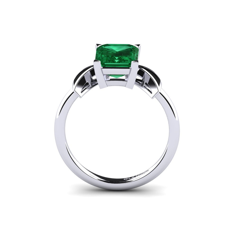 Esmeralda (Criada em Laboratório) Anel de Noivado Fratina - Emerald