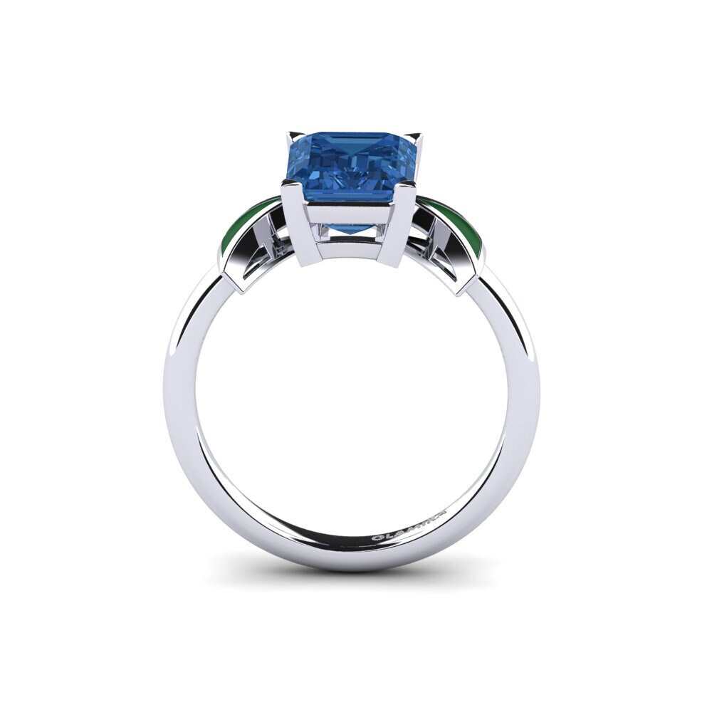 Dunkelblauer Zirkonia Verlobungsring Fratina - Emerald