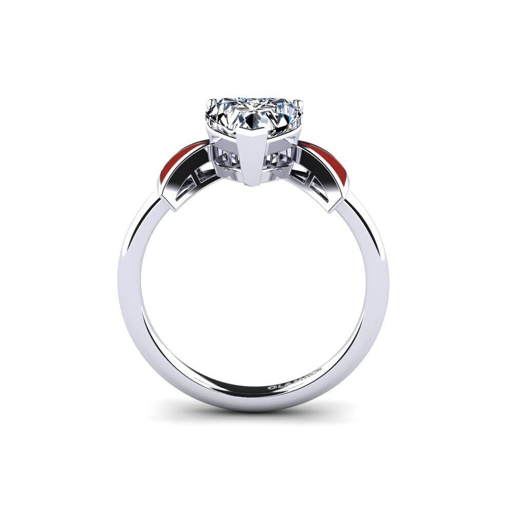 Argent Blanc Bague de fiançailles Fratina - Heart