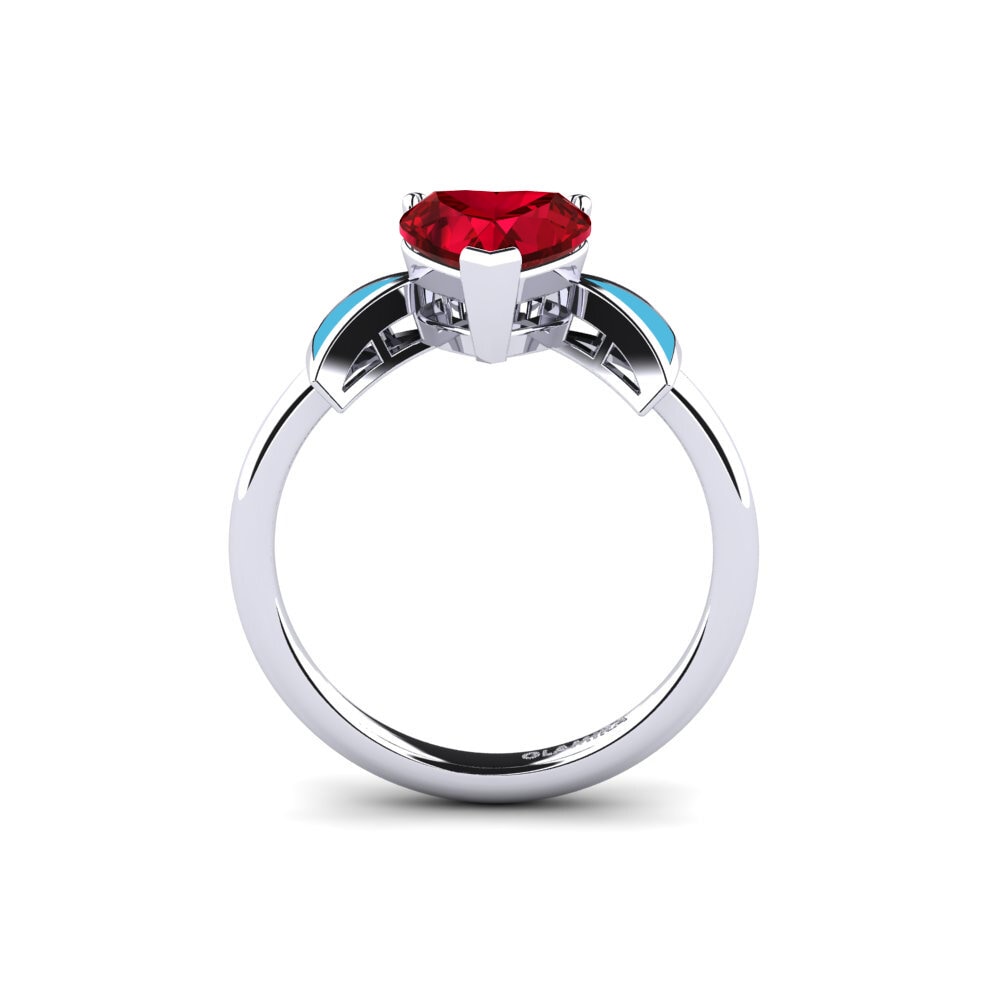 Roter Zirkonia Verlobungsring Fratina - Heart