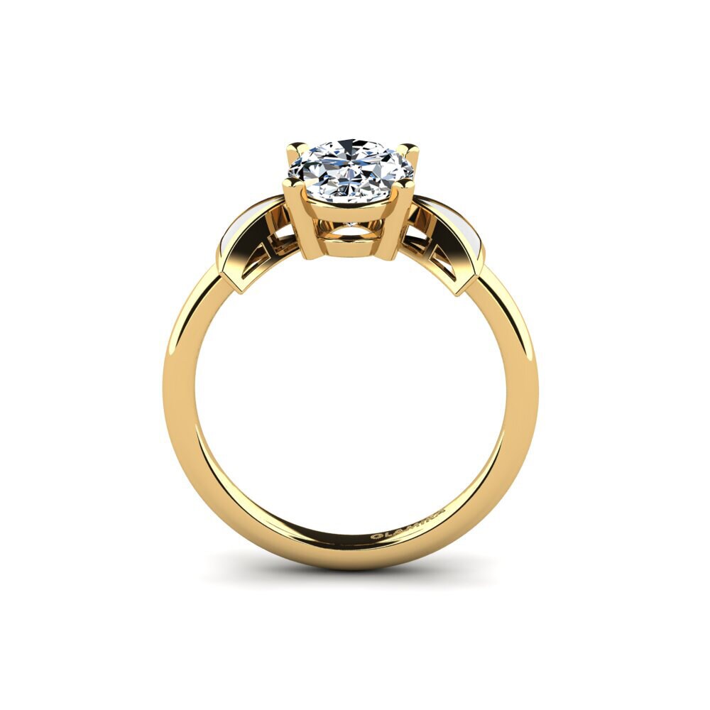 Gelbgold 375 Verlobungsring Fratina - Oval