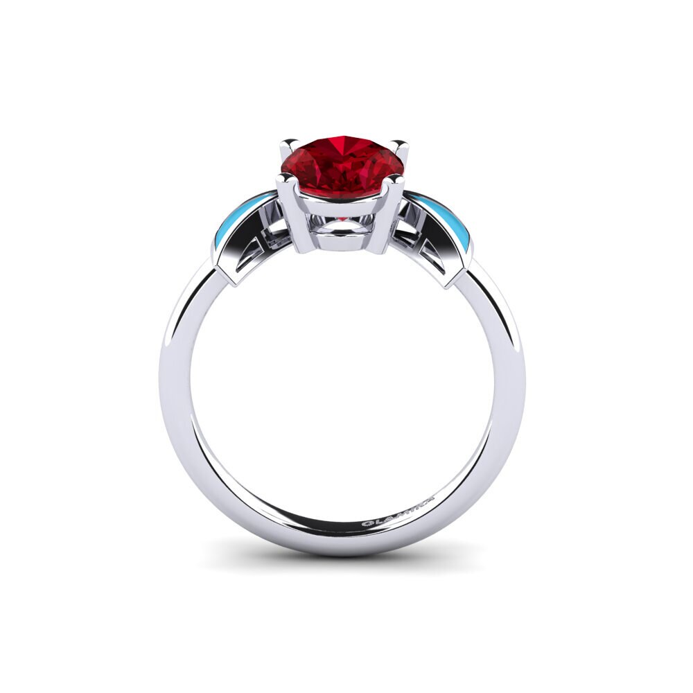 Roter Zirkonia Verlobungsring Fratina - Oval