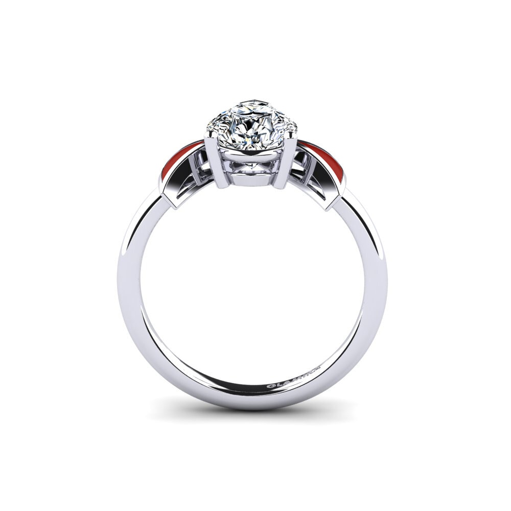 Argent Blanc Bague de fiançailles Fratina - Pear