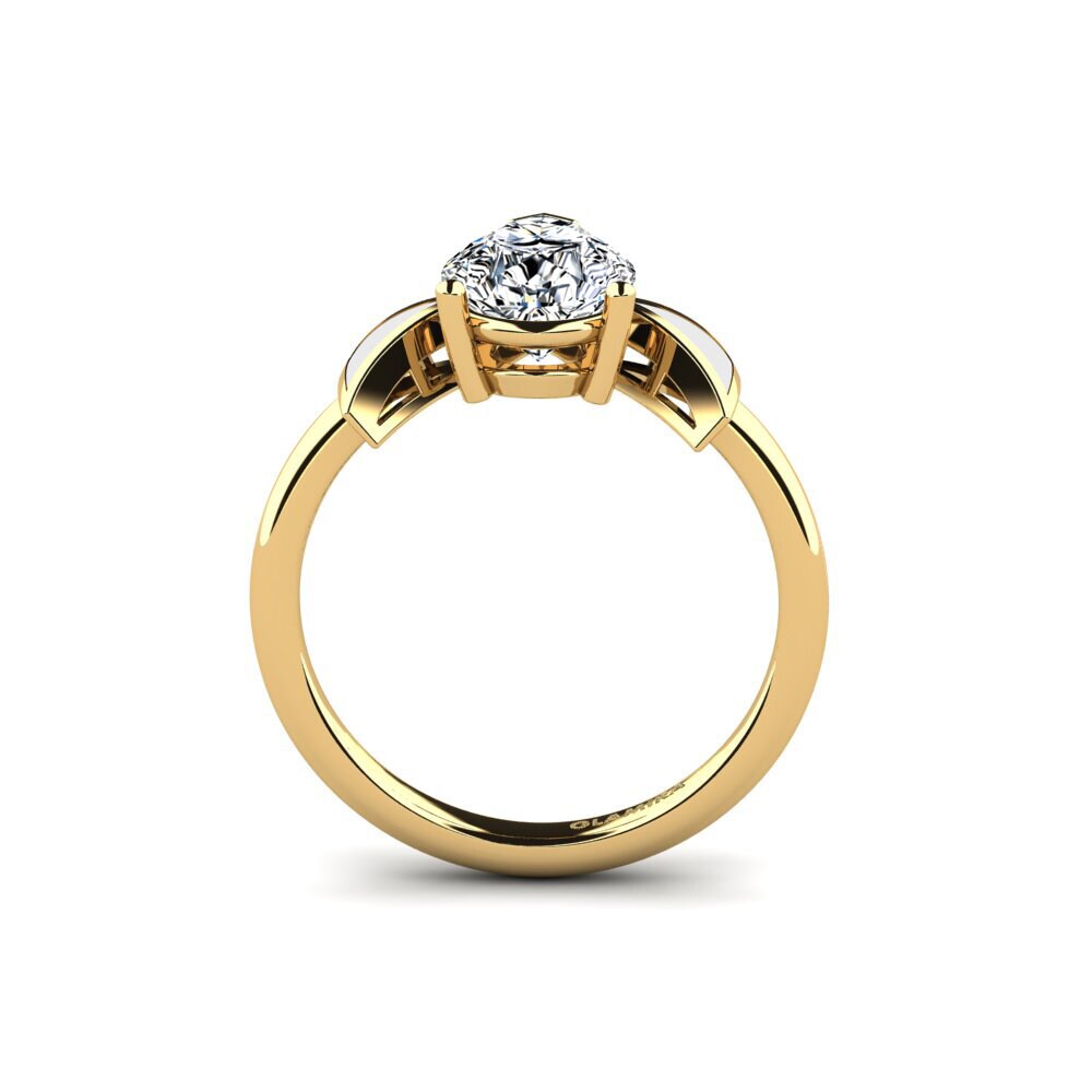 Gelbgold 375 Verlobungsring Fratina - Pear