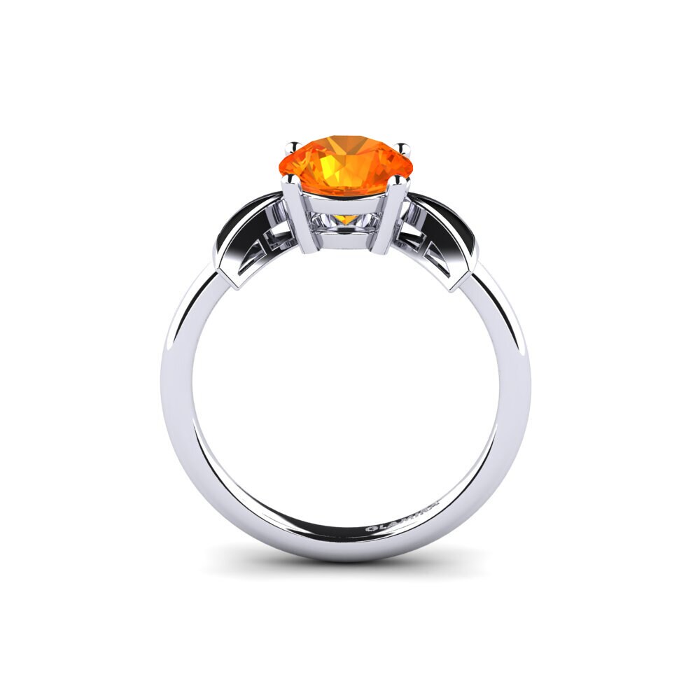 Orangefarbener Saphir Verlobungsring Fratina - Round