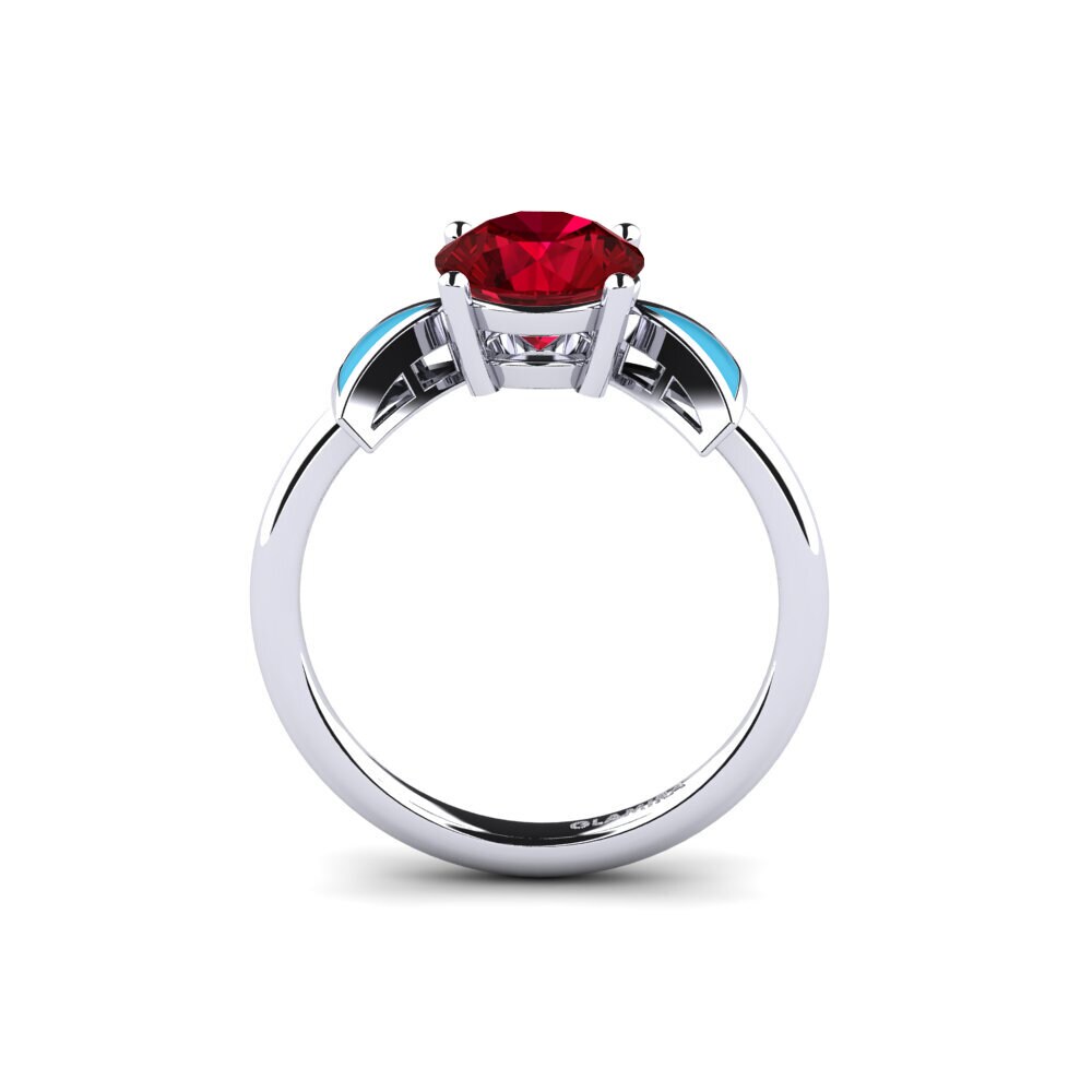 Roter Zirkonia Verlobungsring Fratina - Round