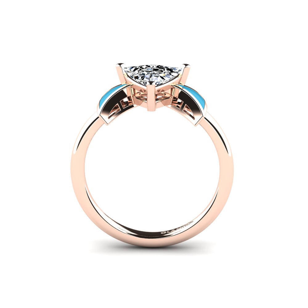 Rotgold 375 Verlobungsring Fratina - Trillion