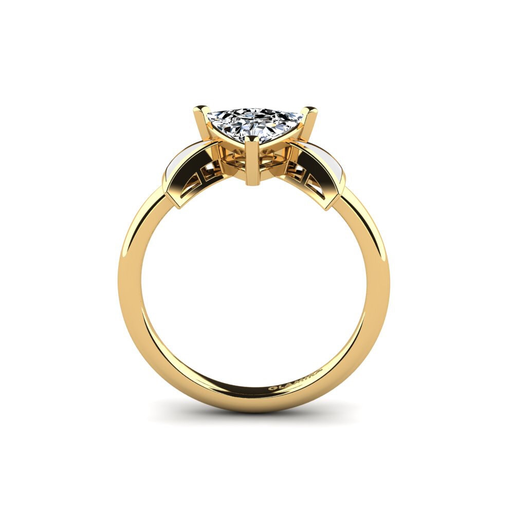 Gelbgold 375 Verlobungsring Fratina - Trillion