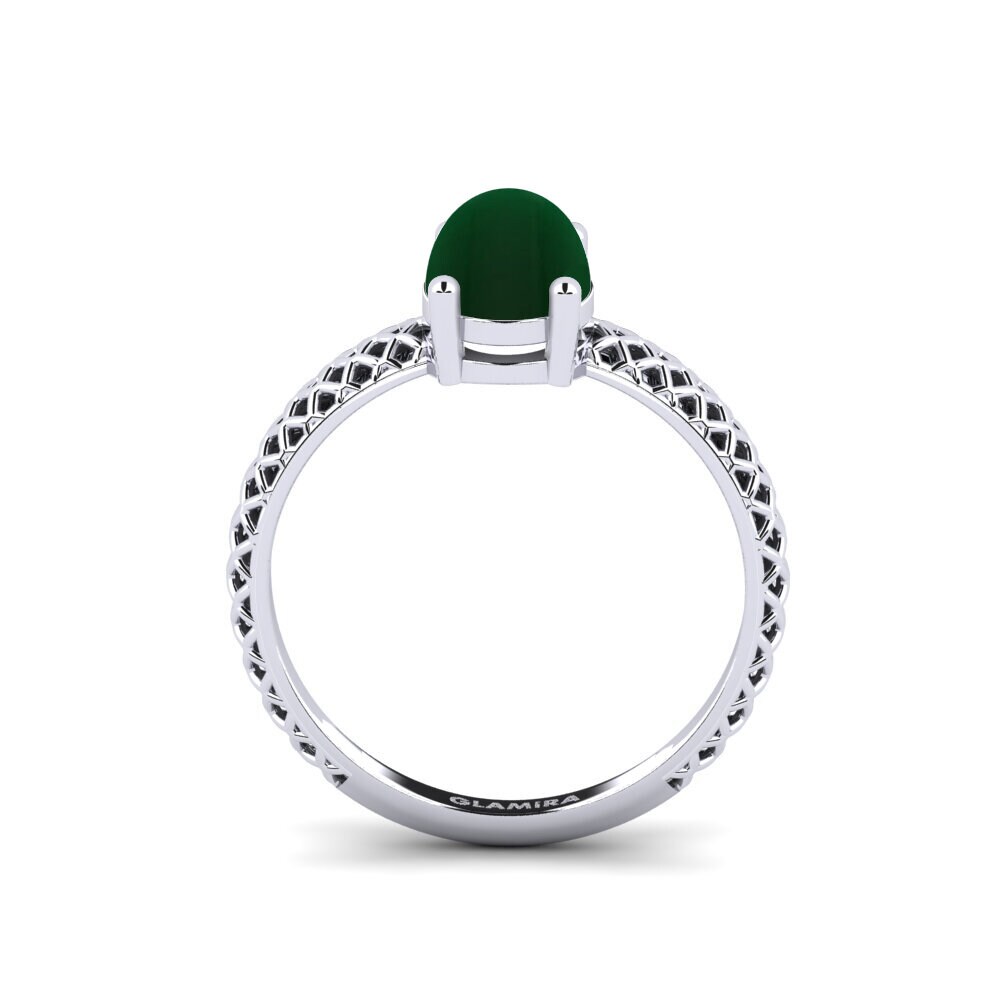Emerald Engagement Ring Weliach - Cabochon Oval