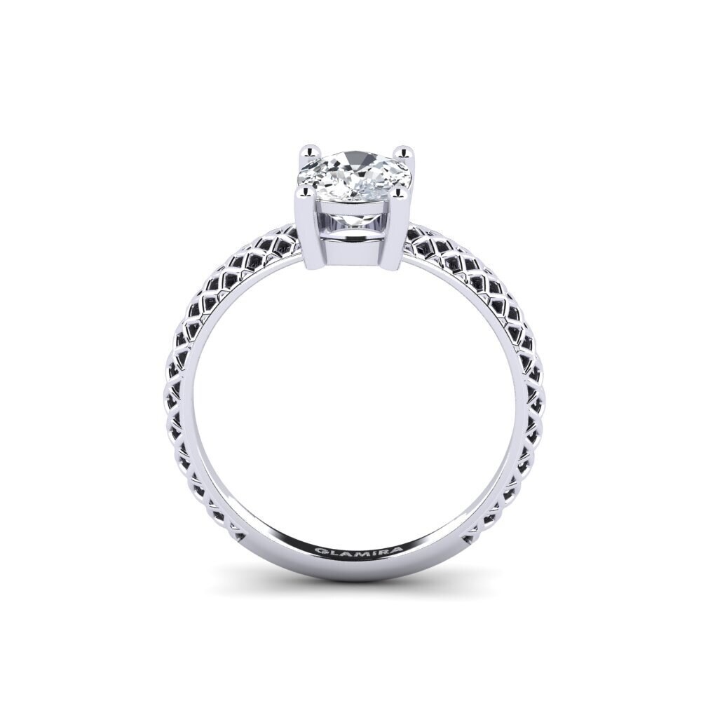 Circón Blanco Anillo de compromiso Weliach Cushion