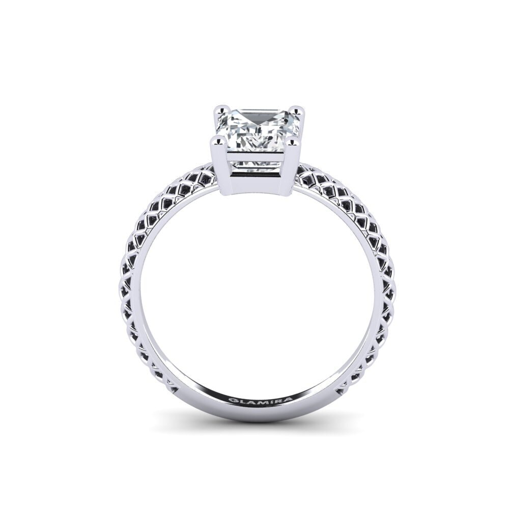 Circón Blanco Anillo de compromiso Weliach Emerald