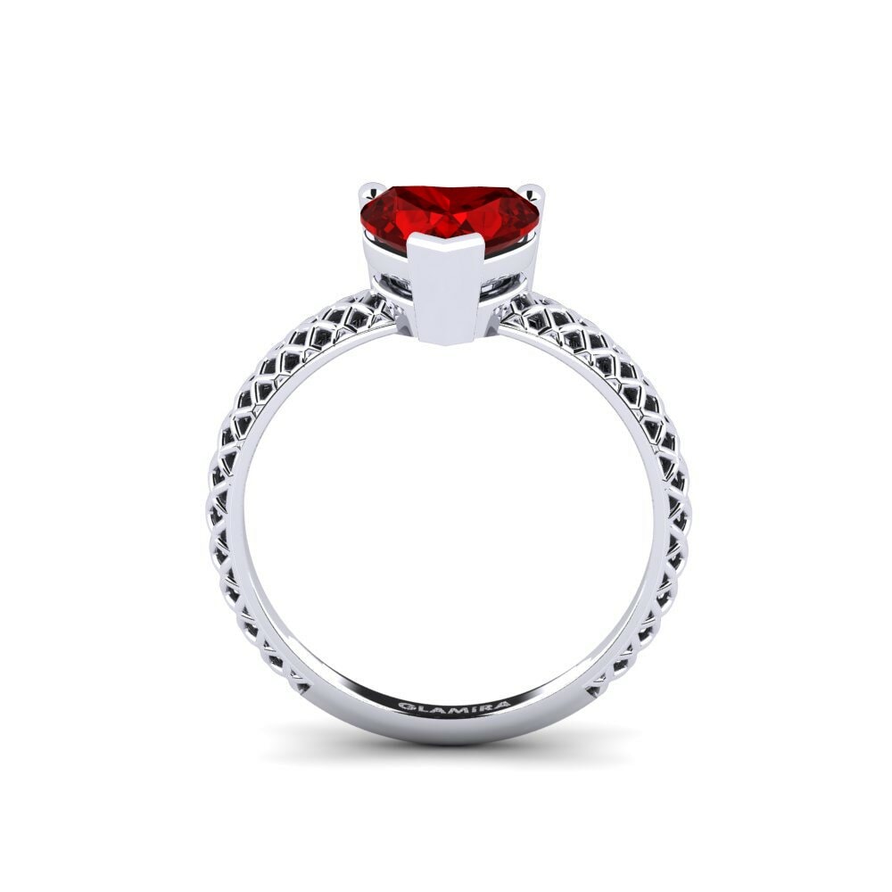 Ruby (Lab Created) Engagement Ring Weliach Heart