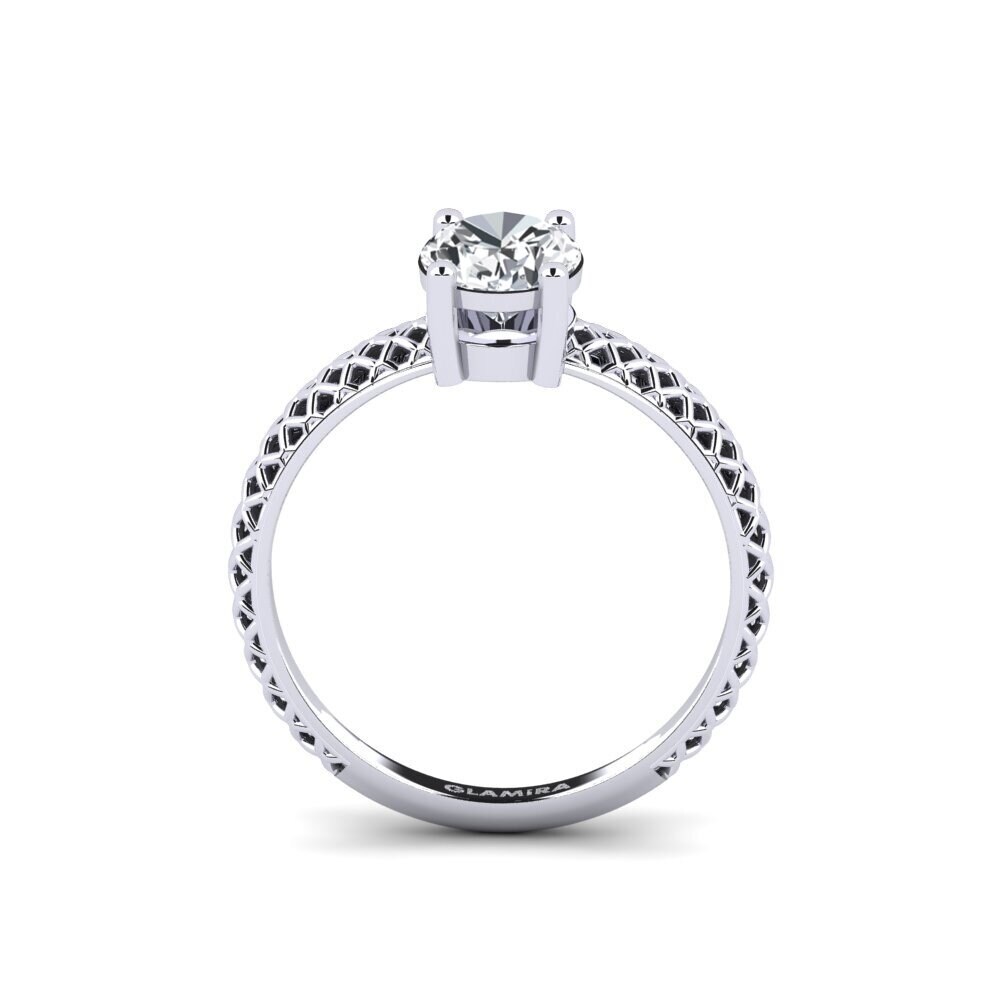 Circón Blanco Anillo de compromiso Weliach Oval
