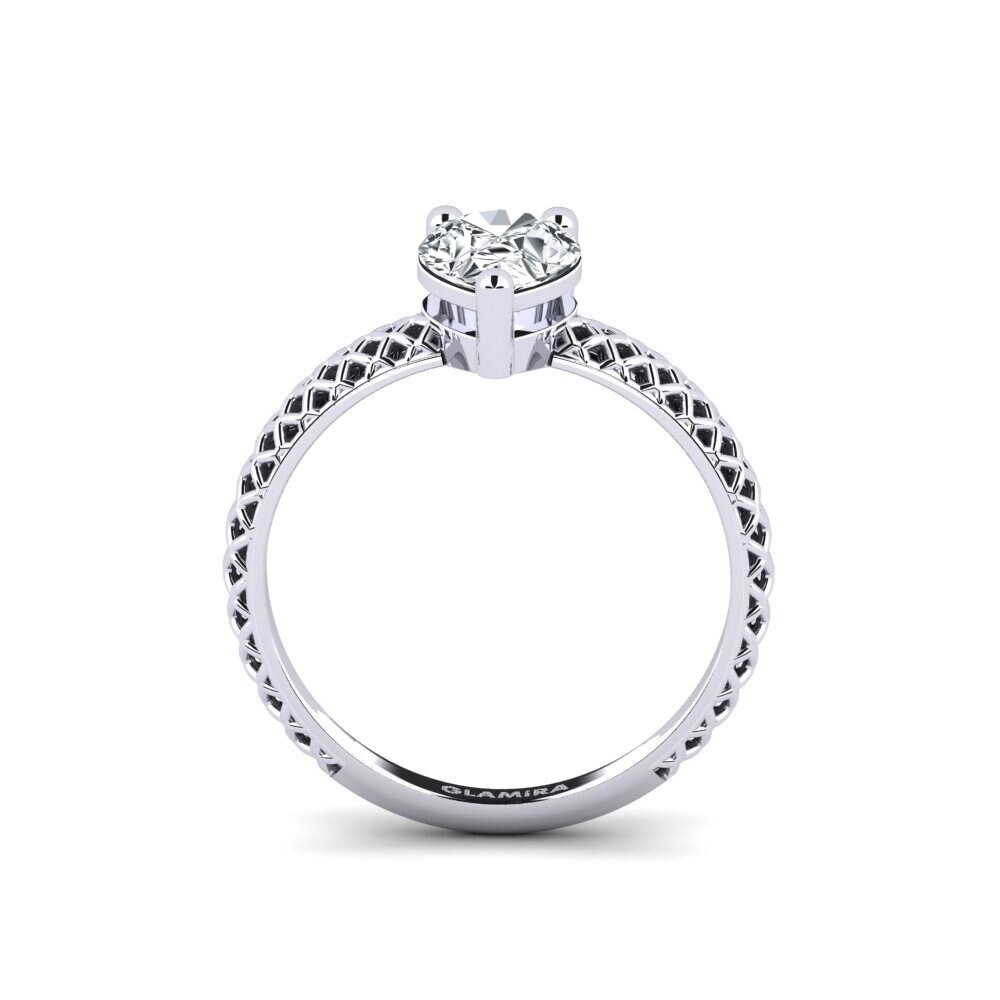 Circón Blanco Anillo de compromiso Weliach Pear