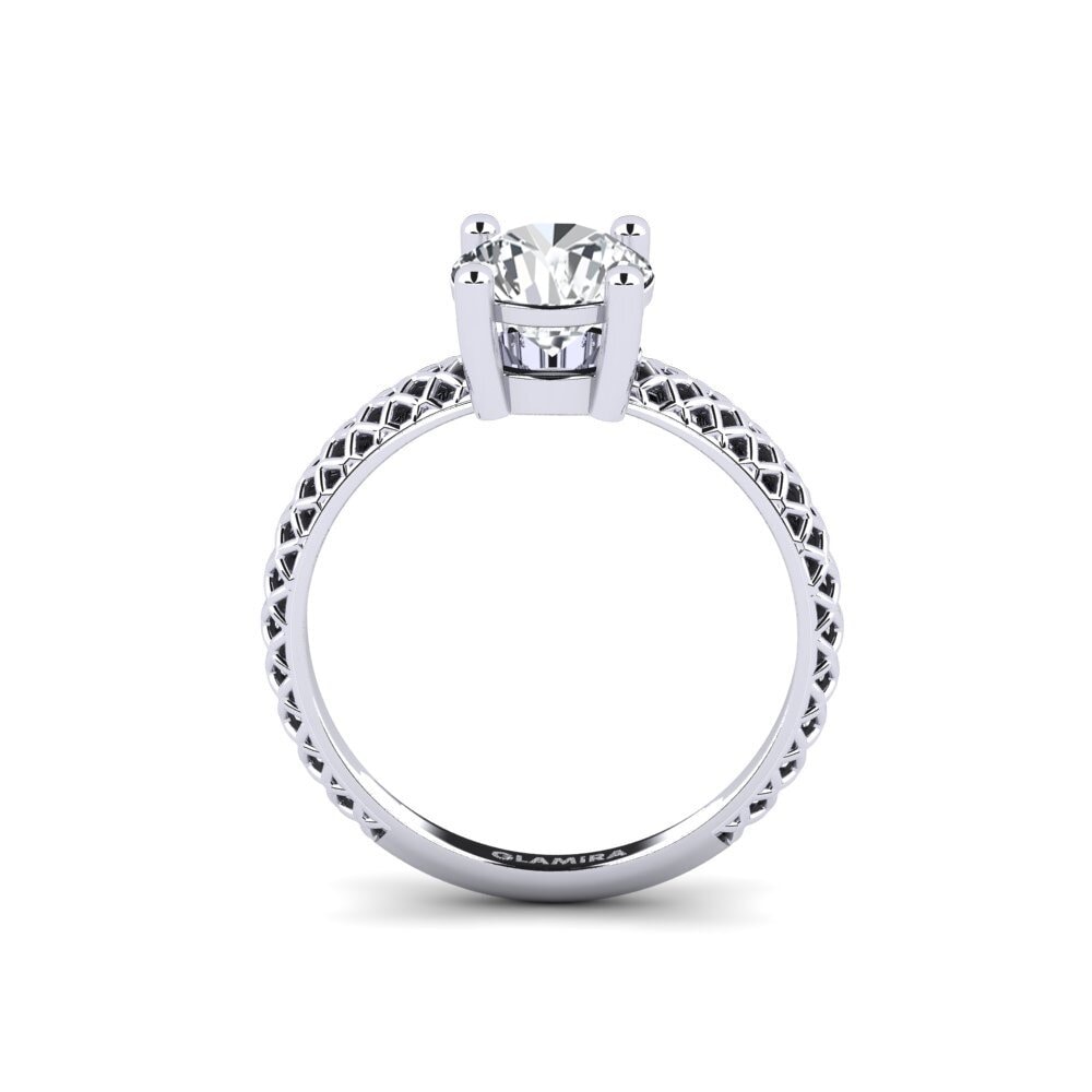 Circón Blanco Anillo de compromiso Weliach Round