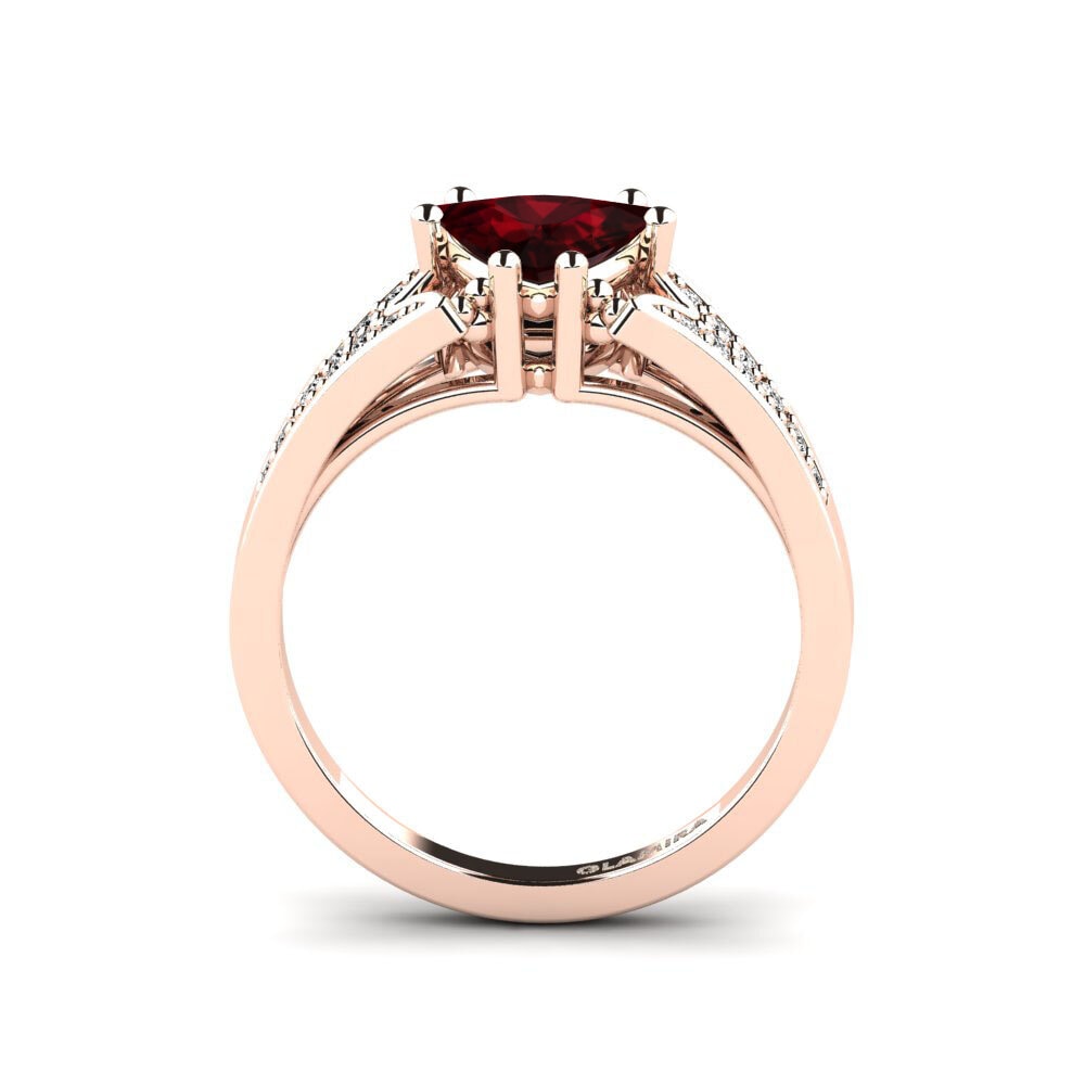 Trillion Garnet Engagement Ring Larboad - Trillion
