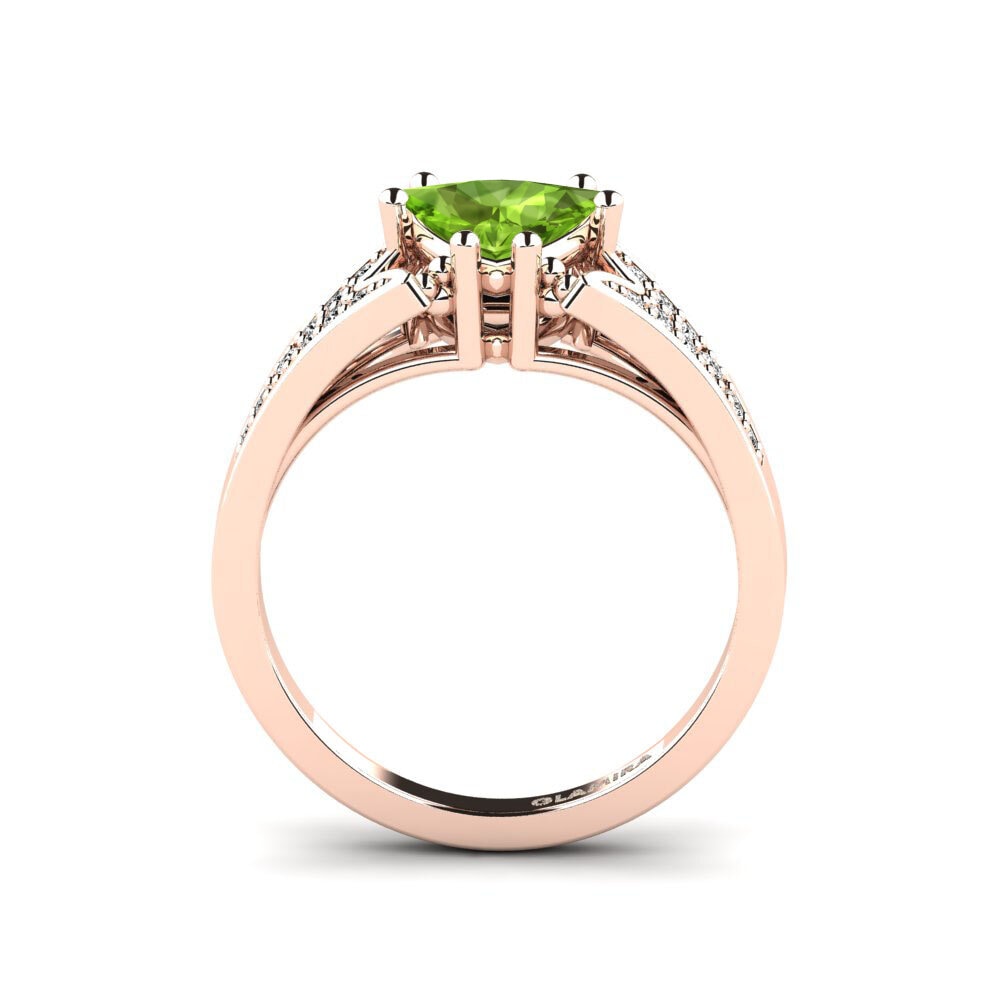 Trillion Peridot Engagement Ring Larboad - Trillion