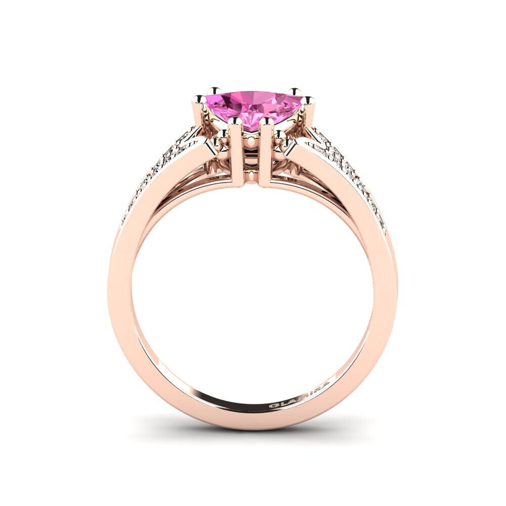 Trillion Pink Topaz Engagement Ring Larboad - Trillion