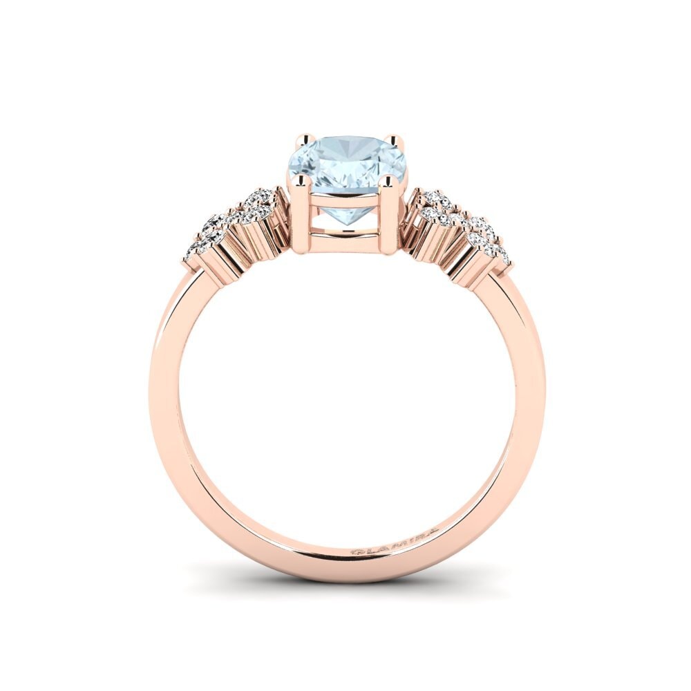 Aguamarina Anillo de compromiso List - Cushion