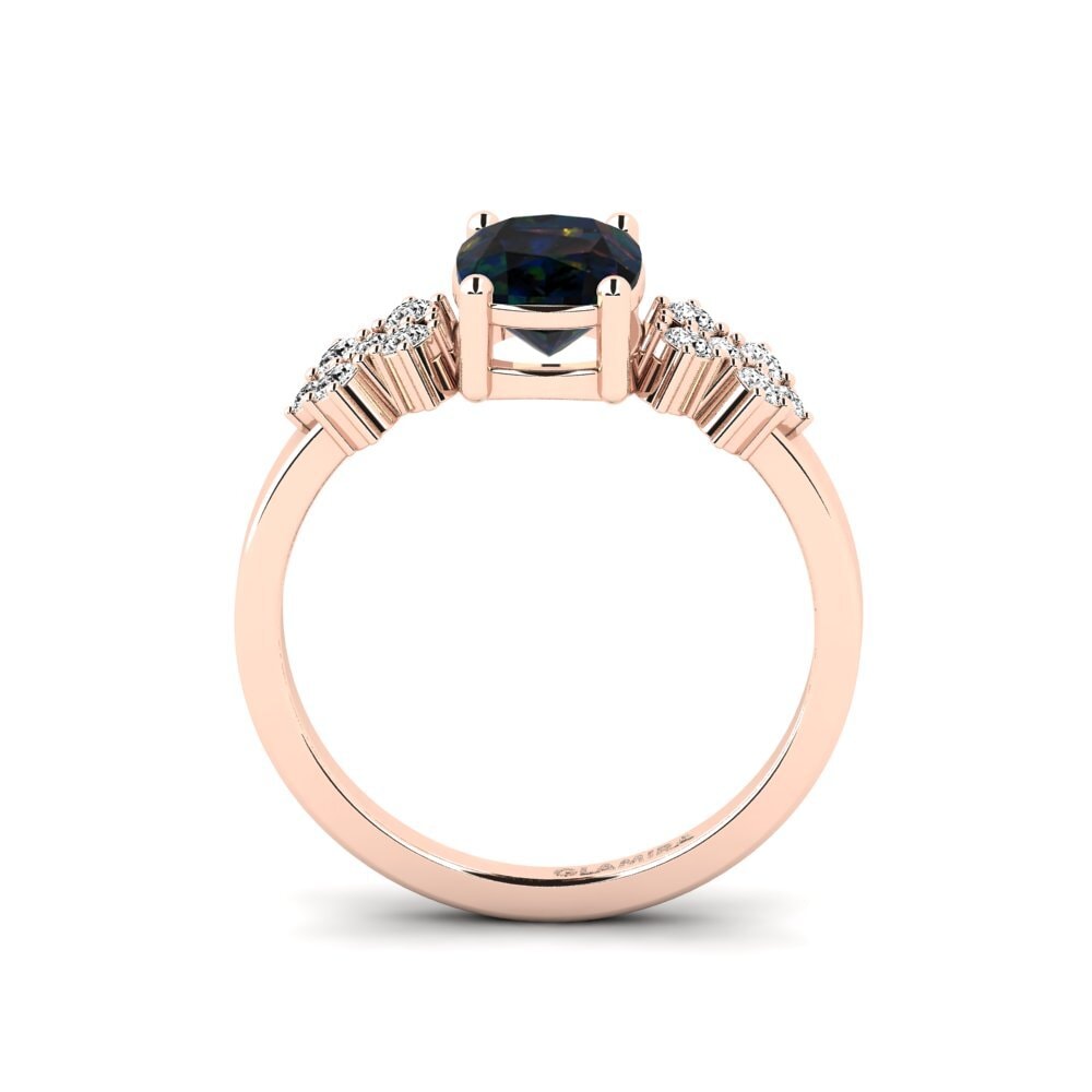 Black Opal Engagement Ring List - Cushion