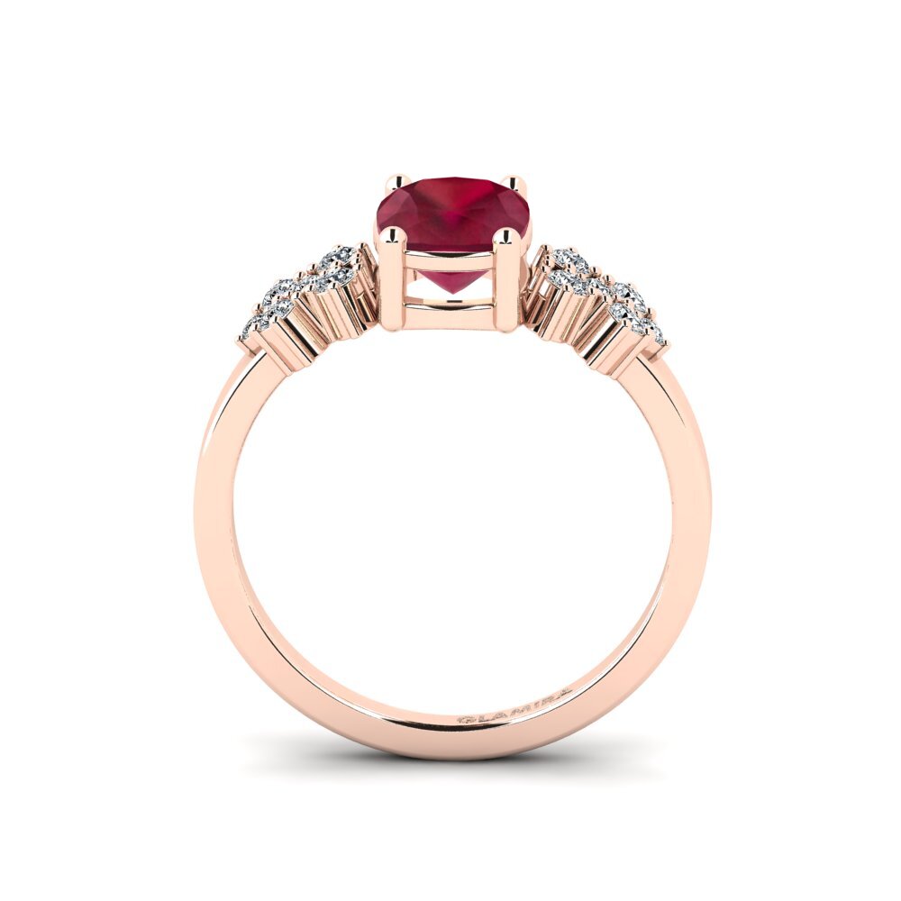 Ruby Engagement Ring List - Cushion