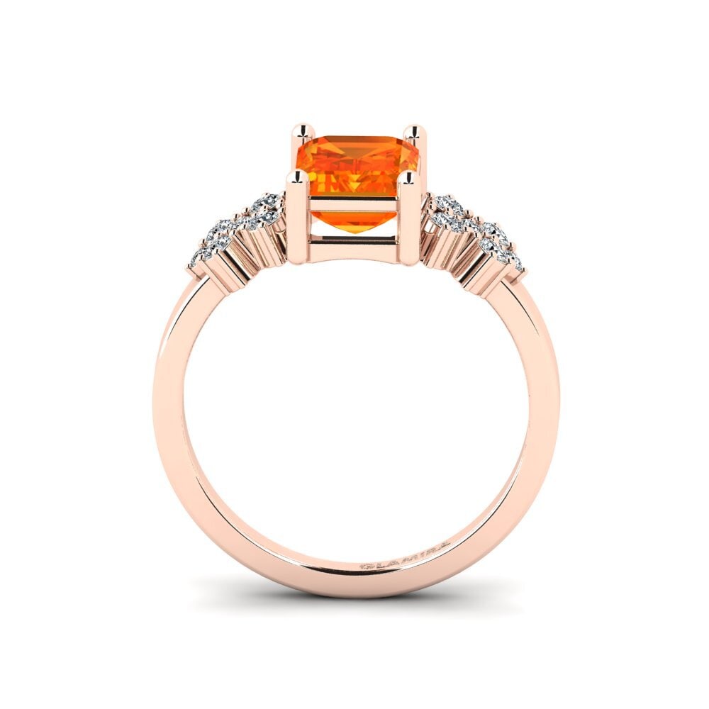 Orange Sapphire Engagement Ring List - Emerald