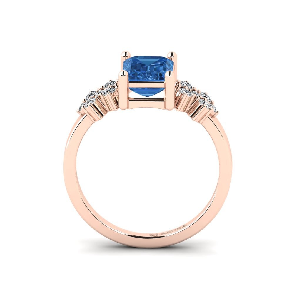 Dark Blue Zirconia Engagement Ring List - Emerald