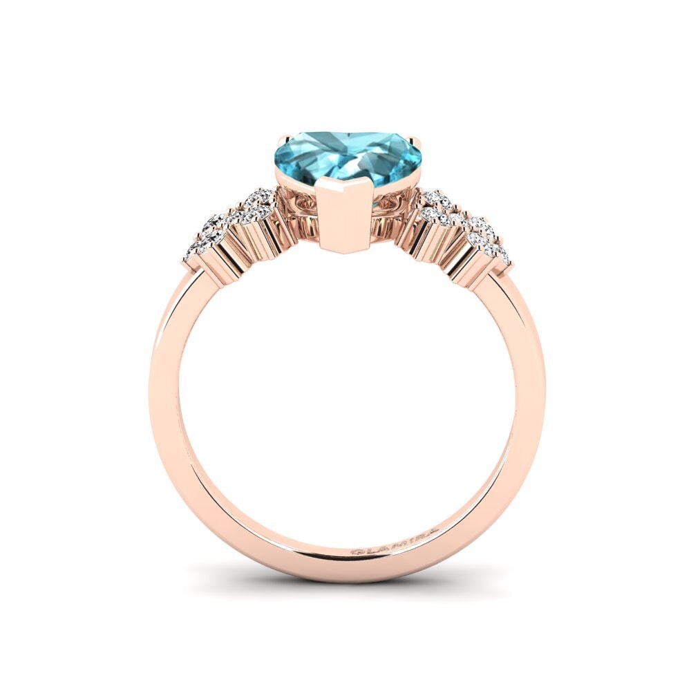 Blue Zircon Engagement Ring List - Heart
