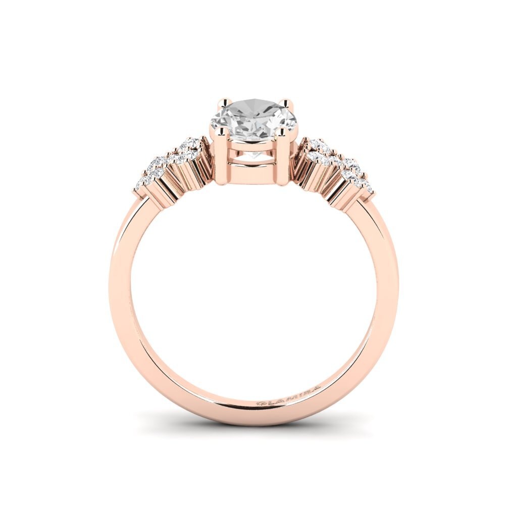 Zafiro blanco Anillo de compromiso List - Oval