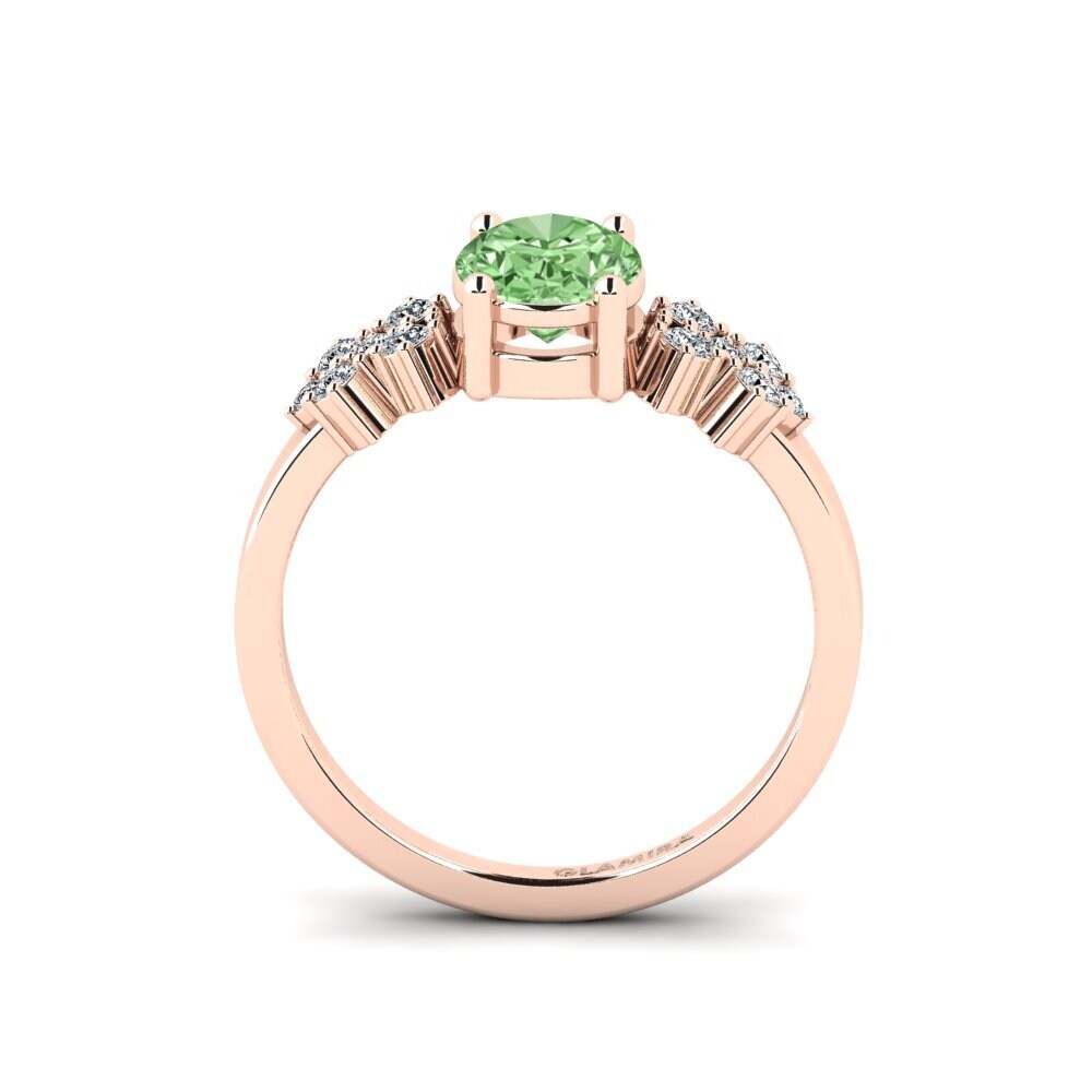 Diamante Verde Anillo de compromiso List - Oval