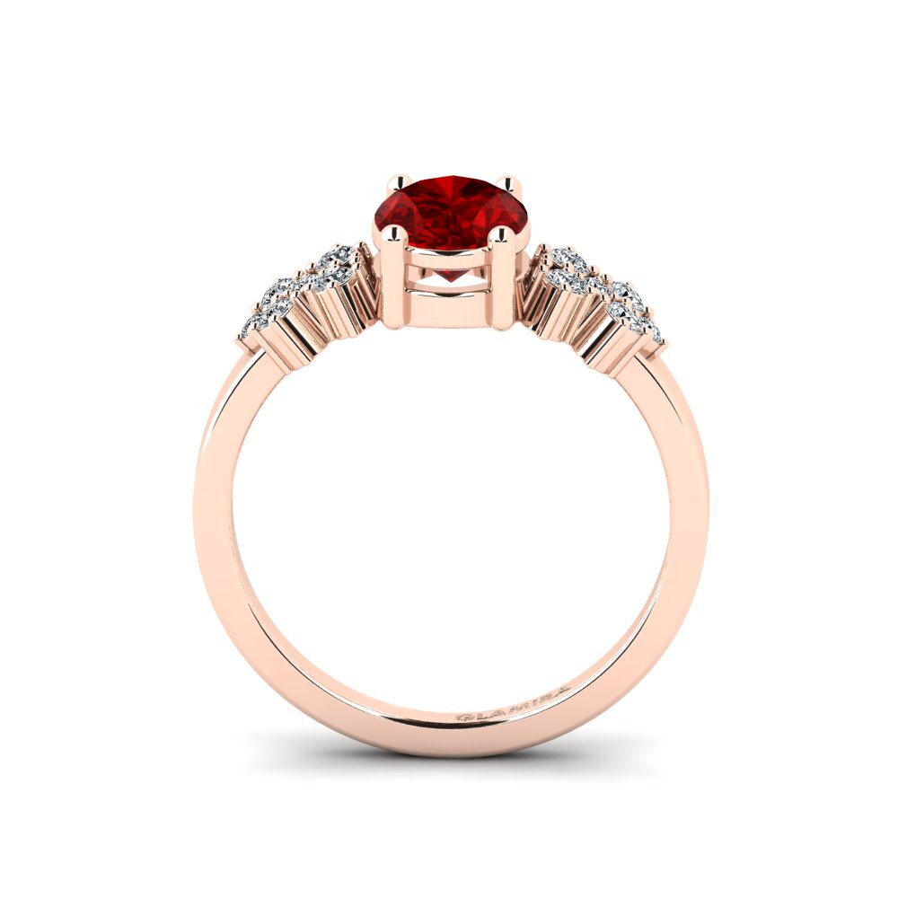 Oval Ruby (Lab Created) Engagement Ring List - Oval