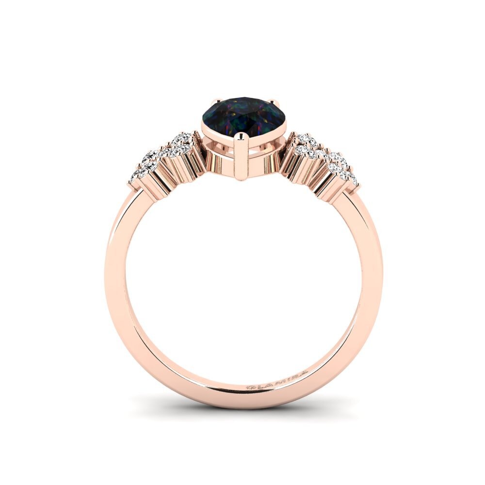 Black Opal Engagement Ring List - Pear