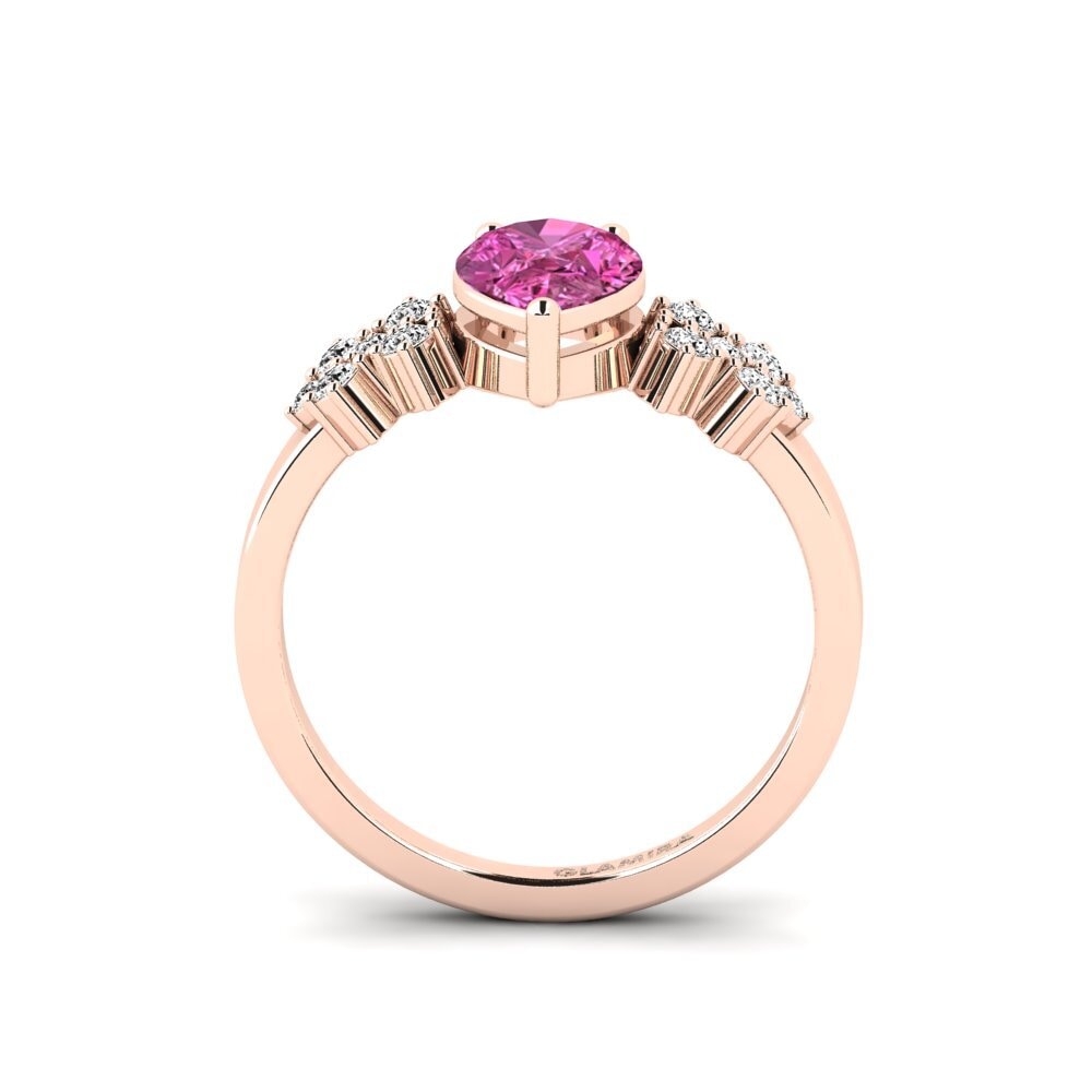 Topacio Rosa Anillo de compromiso List - Pear