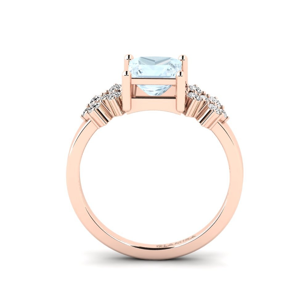 Aguamarina Anillo de compromiso List - Princess
