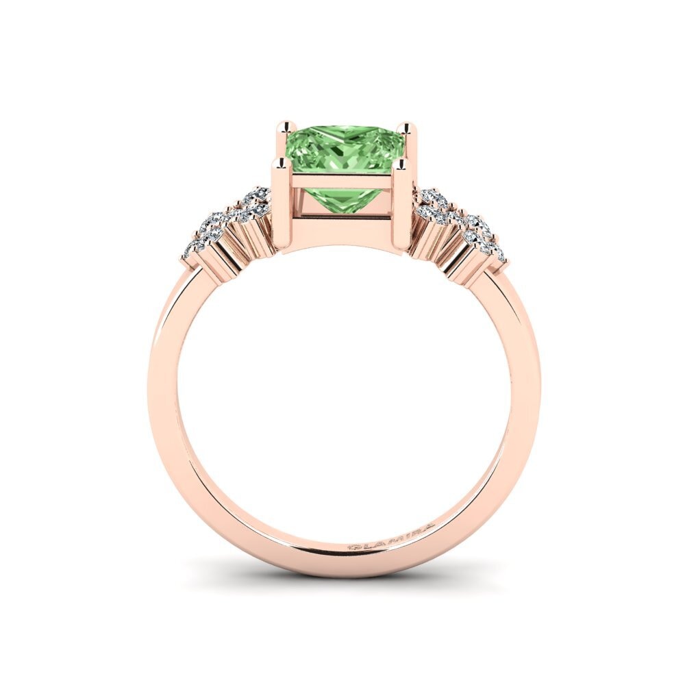 Diamante Verde Anillo de compromiso List - Princess